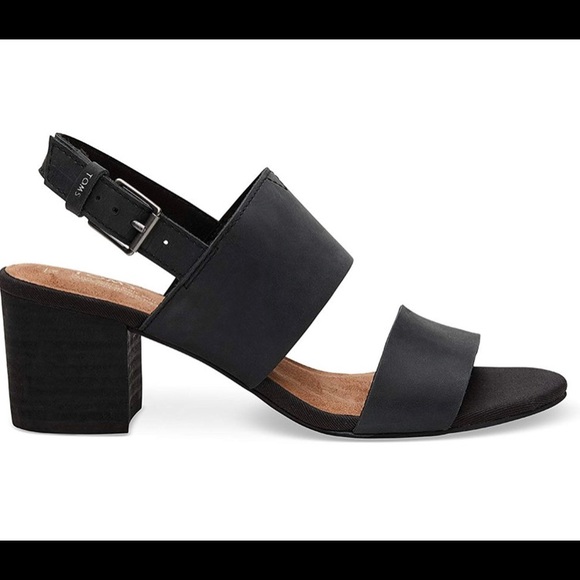 Toms Shoes - Toms Leather Poppy Slingback Sandal Heels